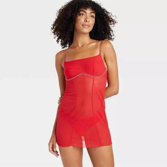 Auden Rhinestone Lingerie Dress Nightie Size Medium - Picture 2 of 12